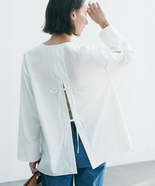 UNFILO / アンフィーロ シャツ・ブラウス | 【WEB限定カラー】バックリボン イージーケアシャツ | 詳細3
