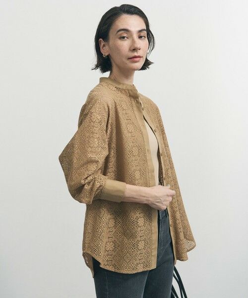 UNFILO / アンフィーロ シャツ・ブラウス | ブロックレース バンドカラーシャツ | 詳細3