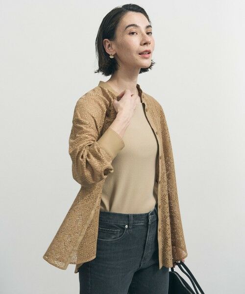 UNFILO / アンフィーロ シャツ・ブラウス | ブロックレース バンドカラーシャツ | 詳細4