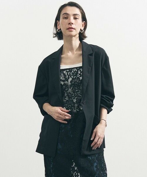 UNFILO / アンフィーロ テーラードジャケット | シアー オーバージャケット(ブラック)