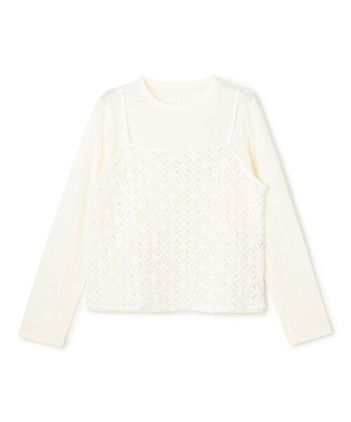 UNFILO / アンフィーロ カットソー | 【2点セット】ラッセルレース キャミレイヤード Tシャツ | 詳細3