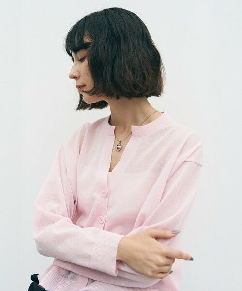 UNFILO / アンフィーロ カーディガン・ボレロ | シアーフォルムニット キーネックカーディガン | 詳細7