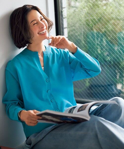 UNFILO / アンフィーロ カーディガン・ボレロ | シアーフォルムニット キーネックカーディガン | 詳細15