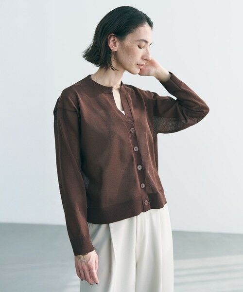 UNFILO / アンフィーロ カーディガン・ボレロ | シアーフォルムニット キーネックカーディガン | 詳細23