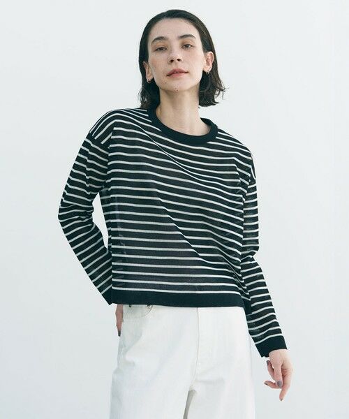 UNFILO / アンフィーロ ニット・セーター | シアーフォルムニット ボーダー | 詳細2