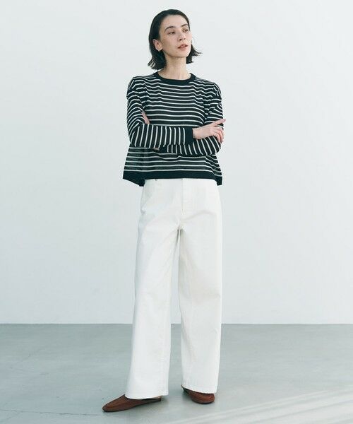 UNFILO / アンフィーロ ニット・セーター | シアーフォルムニット ボーダー | 詳細4