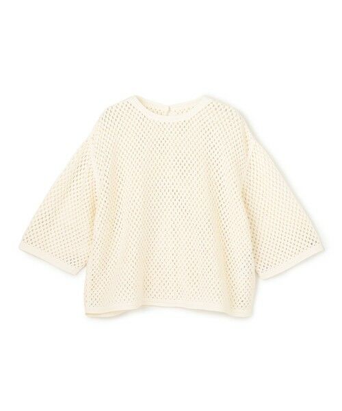 UNFILO / アンフィーロ ニット・セーター | クロシェレースニット ハーフスリーブ プルオーバー（エクリュ）