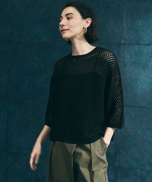 UNFILO / アンフィーロ ニット・セーター | クロシェレースニット ハーフスリーブ プルオーバー | 詳細10