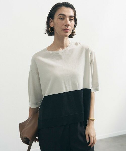 UNFILO / アンフィーロ ニット・セーター | スゴ機能美ニット ハーフスリーブ（バイカラー）