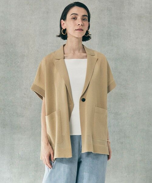 UNFILO / アンフィーロ ベスト | シアーフォルムニット ジャケットジレ | 詳細1