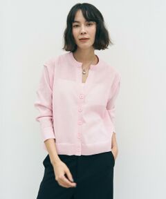 UNFILO / アンフィーロ カーディガン・ボレロ | シアーフォルムニット キーネックカーディガン