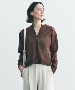 UNFILO / アンフィーロ カーディガン・ボレロ | シアーフォルムニット キーネックカーディガン