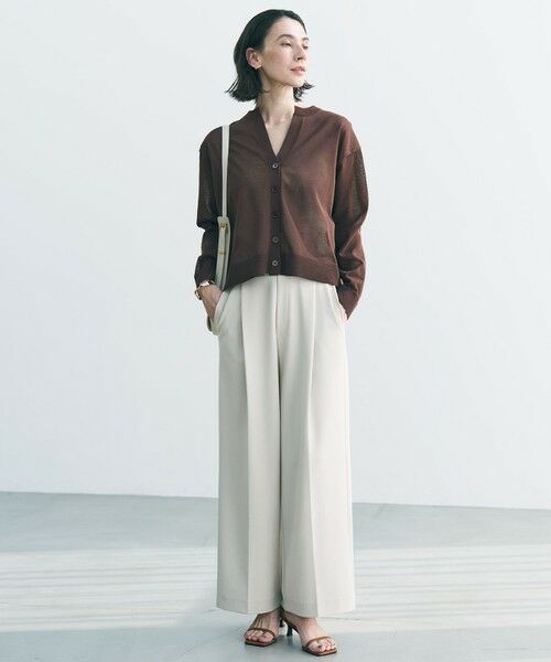 UNFILO / アンフィーロ カーディガン・ボレロ | シアーフォルムニット キーネックカーディガン | 詳細15