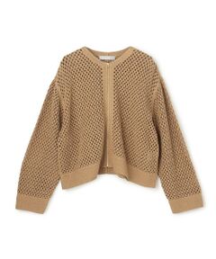 UNFILO / アンフィーロ カーディガン・ボレロ | クロシェレースニット ZIPカーディガン