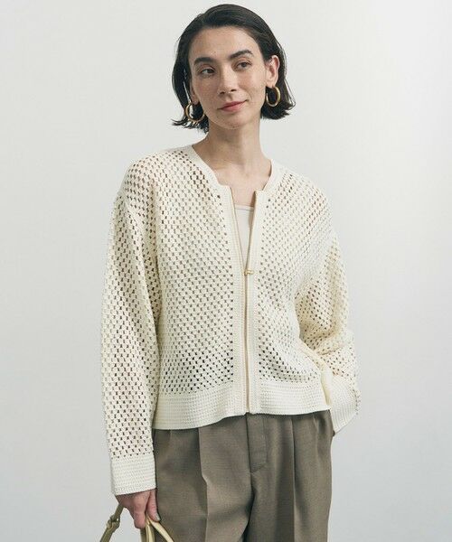 UNFILO / アンフィーロ カーディガン・ボレロ | クロシェレースニット ZIPカーディガン | 詳細1