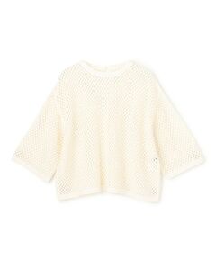 UNFILO / アンフィーロ ニット・セーター | クロシェレースニット ハーフスリーブ プルオーバー