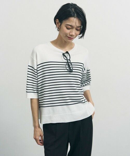 UNFILO / アンフィーロ ニット・セーター | スゴ機能美ニット ハーフスリーブ（オフボーダー）