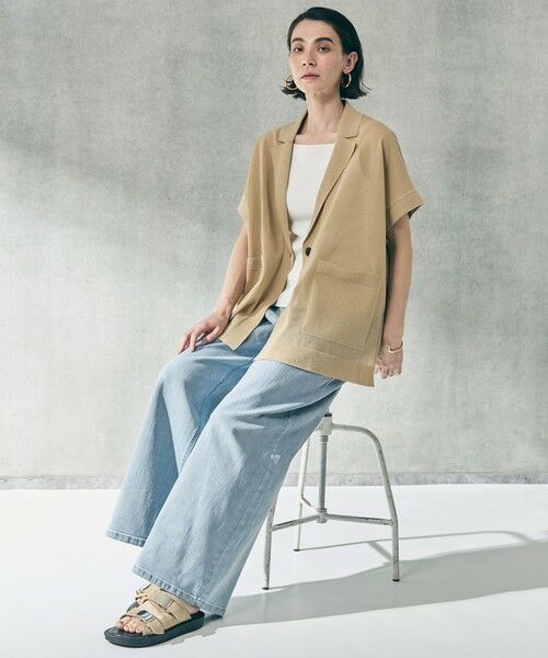 UNFILO / アンフィーロ ベスト | シアーフォルムニット ジャケットジレ | 詳細2