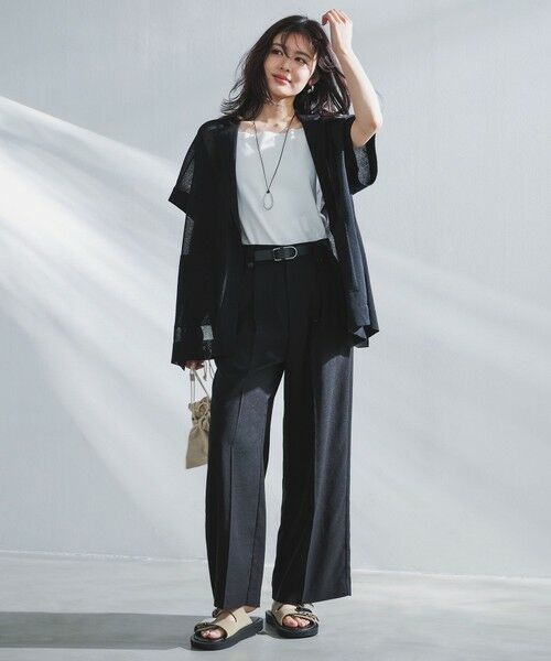 UNFILO / アンフィーロ その他パンツ | 【セットアップ着用可】TENNEN TOUCH タックワイドパンツ（ブラック）