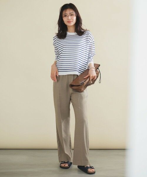 UNFILO / アンフィーロ その他パンツ | 【セットアップ着用可/ウエストゴム】TENNEN TOUCH セミフレア パンツ（カーキ）