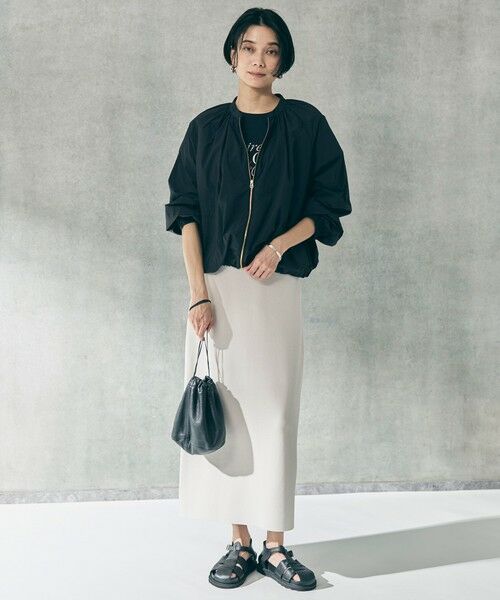 UNFILO / アンフィーロ ミニ・ひざ丈スカート | 【WEB限定カラー】スゴ機能美ニット Iラインスカート（グレージュ）