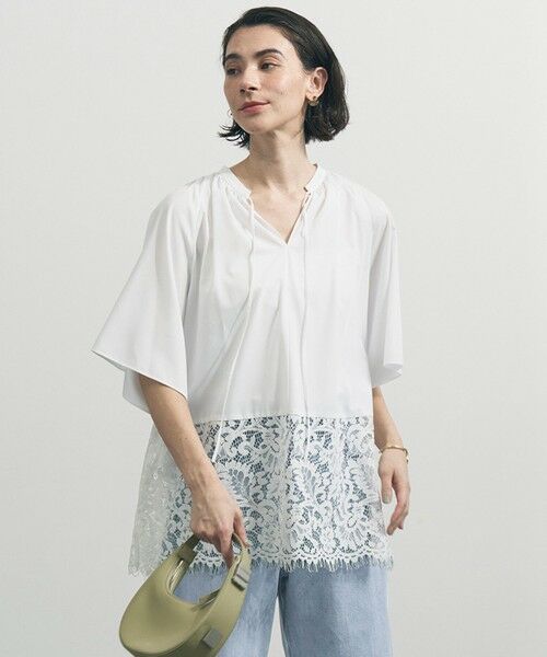UNFILO / アンフィーロ シャツ・ブラウス | レースヘム ギャザーブラウス | 詳細2