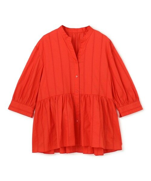 UNFILO / アンフィーロ シャツ・ブラウス | ペプラム ギャザーブラウス（レッド）