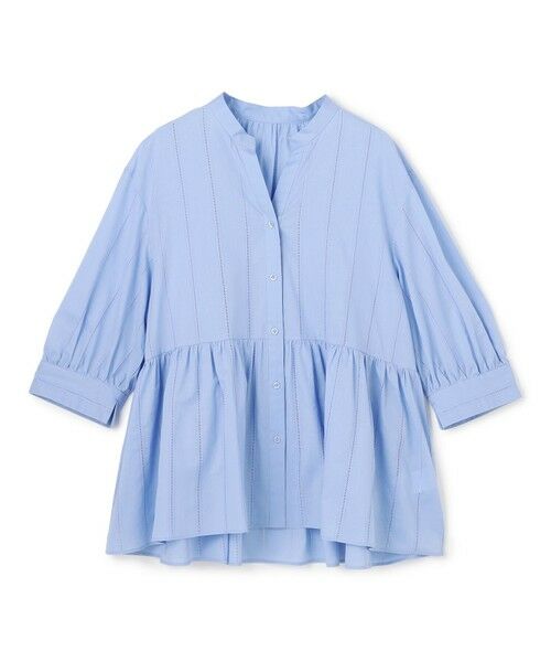 UNFILO / アンフィーロ シャツ・ブラウス | ペプラム ギャザーブラウス（サックス）