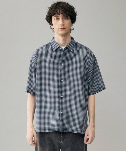 UNFILO / アンフィーロ シャツ・ブラウス | イージーケア エアリーシアーシャツ 半袖（ネイビーチェック）