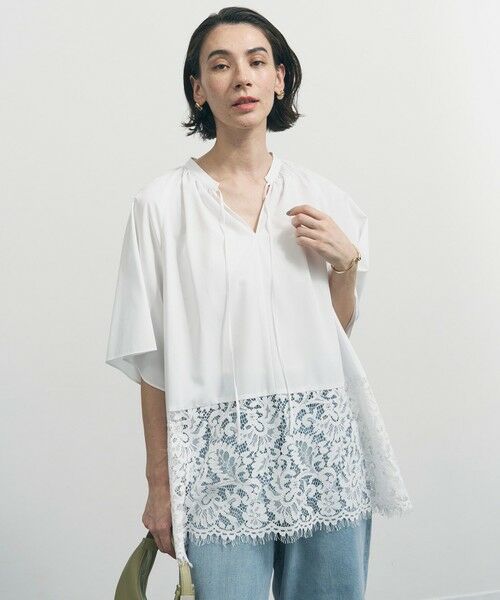 UNFILO / アンフィーロ シャツ・ブラウス | レースヘム ギャザーブラウス | 詳細1