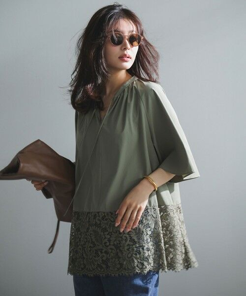 UNFILO / アンフィーロ シャツ・ブラウス | レースヘム ギャザーブラウス | 詳細5