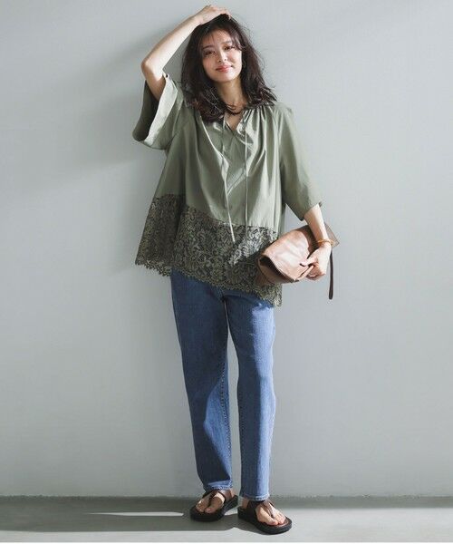 UNFILO / アンフィーロ シャツ・ブラウス | レースヘム ギャザーブラウス | 詳細6