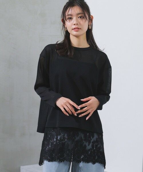 UNFILO / アンフィーロ キャミソール・チューブトップ | レースヘム キャミソール（ブラック）