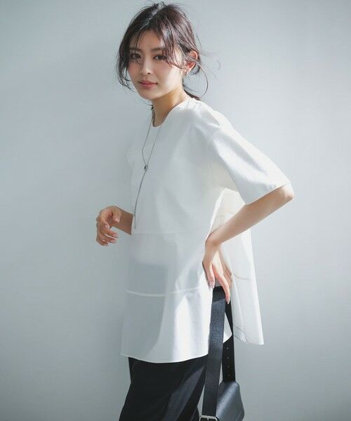 UNFILO / アンフィーロ カットソー | 【VERY掲載】BEAUTY FORM-T コンビティアード Ｔシャツ | 詳細1