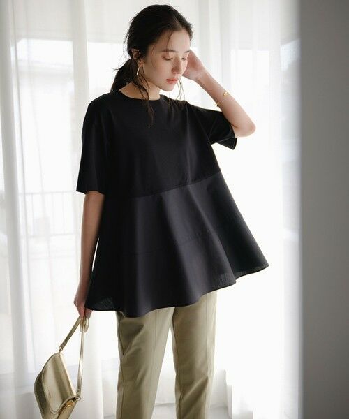 UNFILO / アンフィーロ カットソー | 【VERY掲載】BEAUTY FORM-T コンビティアード Ｔシャツ | 詳細12