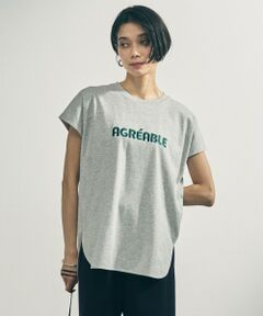 UNFILO / アンフィーロ カットソー | BEAUTY FORM-T cotton ロゴ フレンチスリーブ Tシャツ