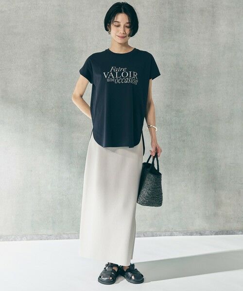 UNFILO / アンフィーロ カットソー | BEAUTY FORM-T cotton ロゴ フレンチスリーブ Tシャツ | 詳細20