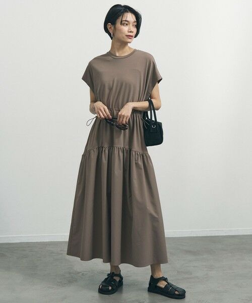 UNFILO / アンフィーロ ロング・マキシ丈ワンピース | BEAUTY FORM-T コンビティアード ワンピース（モカ×モカ）