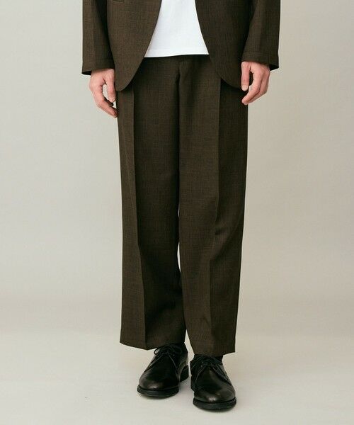 UNFILO / アンフィーロ スラックス・ドレスパンツ | ウーリーノ 2タックスラックス(ブラウン)