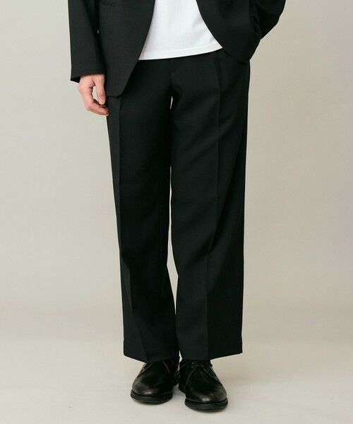 UNFILO / アンフィーロ スラックス・ドレスパンツ | ウーリーノ 2タックスラックス(ネイビー)