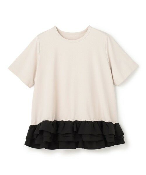 UNFILO / アンフィーロ カットソー | BEAUTY FORM-T フリルヘム Tシャツ（グレージュ）