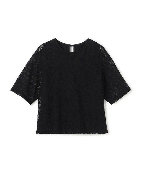 UNFILO / アンフィーロ カットソー | シアー エンブロイダリー Tシャツ（ブラック）