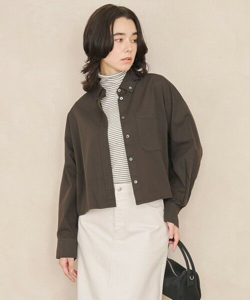 UNFILO / アンフィーロ シャツ・ブラウス | UNFILO DENIM クロップドシャツ（チャコールブラウン）