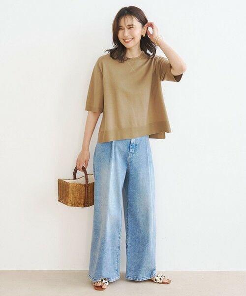 UNFILO / アンフィーロ デニムパンツ | 【一部店舗限定】UNFILO DENIM タックワイド（ライトブルー）