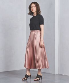 UNITED ARROWS / ユナイテッドアローズ ミニ・ひざ丈スカート | UWSC サテン アコーディオン プリーツスカート