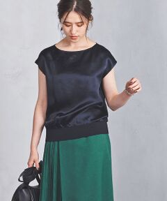 UNITED ARROWS / ユナイテッドアローズ ニット・セーター | UBCB サテンコンビ フレンチスリーブニット