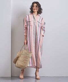 UNITED ARROWS / ユナイテッドアローズ ロング・マキシ丈ワンピース | UBCB リネン ストライプ シャツワンピース †