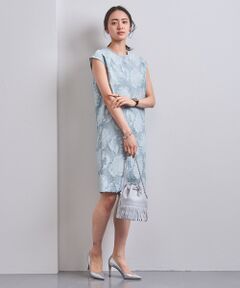 UNITED ARROWS / ユナイテッドアローズ ミニ丈・ひざ丈ワンピース | UBCS カットジャカード クルーネック ワンピース