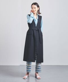 ＜UNITED ARROWS＞R/PU Vノーカラー ロングベスト B