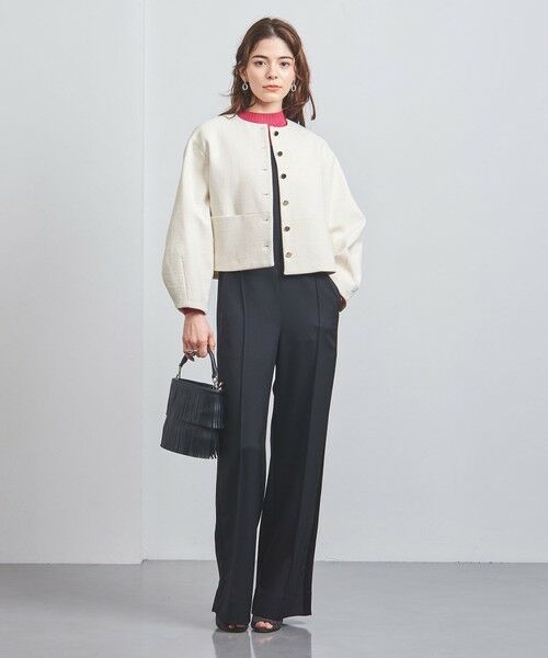 UNITED ARROWS / ユナイテッドアローズ ノーカラージャケット | ツイード メタルボタン ショート ジャケット | 詳細2